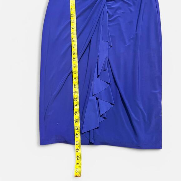 Lauren Ralph Lauren Women’s Size 16 Royal Purple Draped Front Sleeveless Dress - Picture 4 of 4
